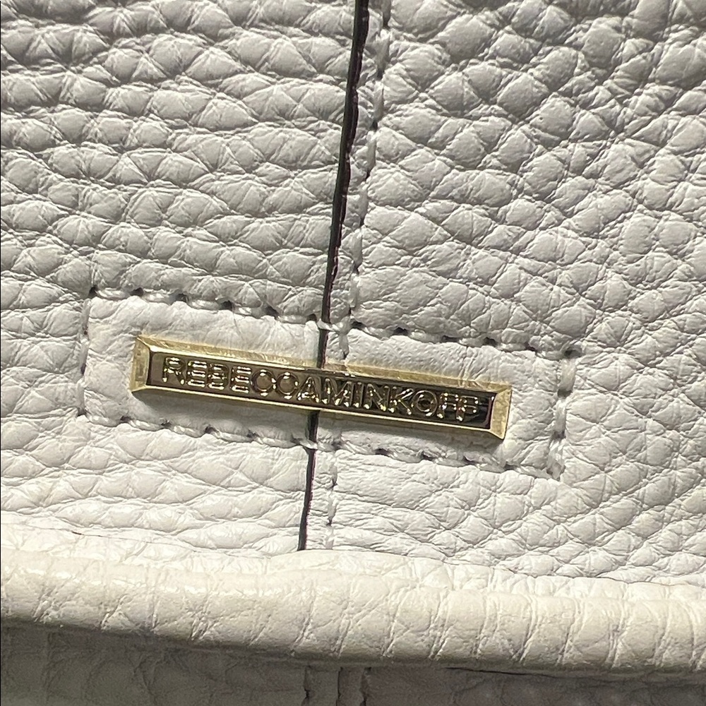 Rebecca Minkoff White Pebble Leather Crossbody bag with gold studs - Picture 5 of 13